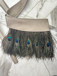 Frenchie Leather Wrap Feather Belt