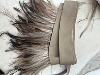 Frenchie Leather Wrap Feather Belt