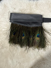 Frenchie Leather Wrap Feather Belt