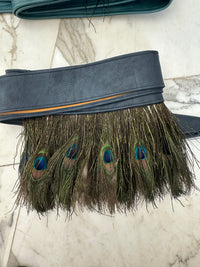 Frenchie Leather Wrap Feather Belt