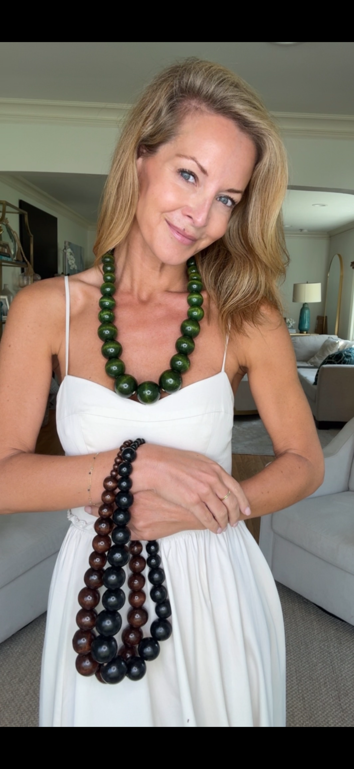 Wood bead necklace