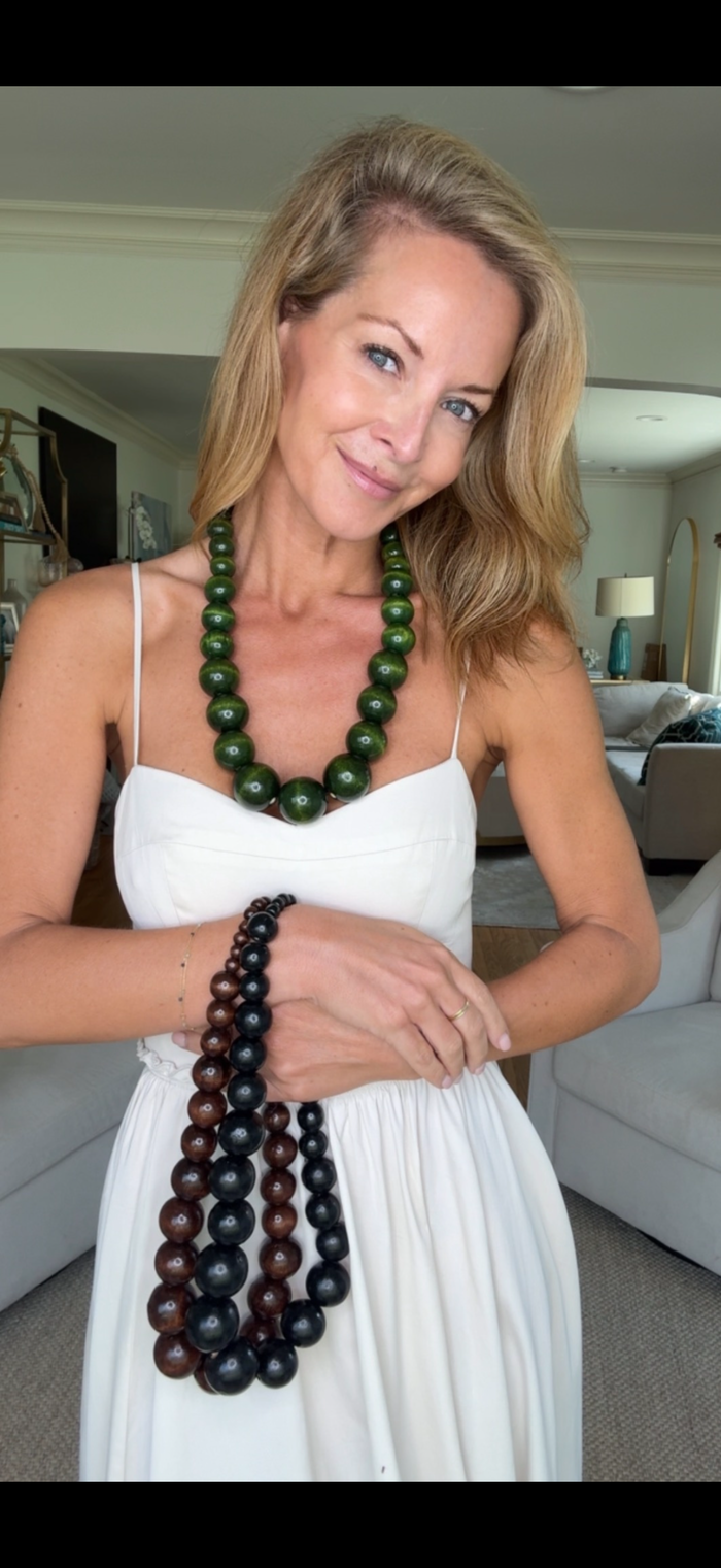 Wood bead necklace