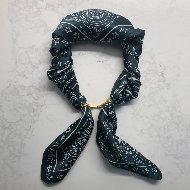 Selena silk scarf + gold horsebit